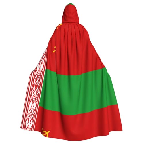 OKFSTY Großer Kapuzenumhang für Erwachsene, Motiv: Flagge von Belarus, 140 cm Länge, geeignet für Maskerade-Kostüme, Comic-Con von OKFSTY
