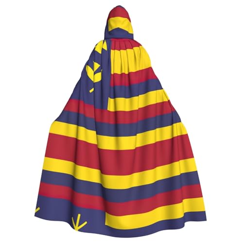 OKFSTY Großer Kapuzenumhang mit Flagge des Königreichs Hawaii, für Erwachsene, 140 cm lang, geeignet für Maskerade-Kostüme, Comic-Con von OKFSTY