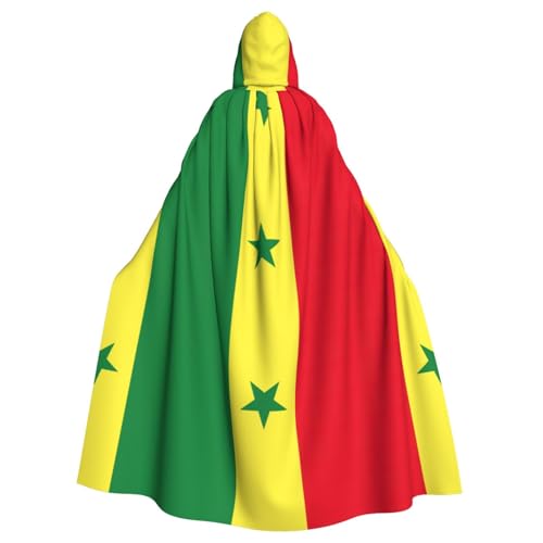 OKFSTY Großer Kapuzenumhang mit Flagge des Senegals, für Erwachsene, 140 cm Länge, geeignet für Maskerade-Kostüme, Comic-Con von OKFSTY