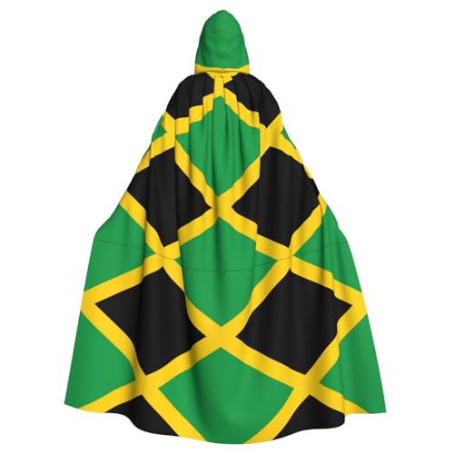 OKFSTY Großer Kapuzenumhang mit Jamaika-Flagge für Erwachsene, 140 cm Länge, geeignet für Maskerade-Kostüme, Comic-Con von OKFSTY