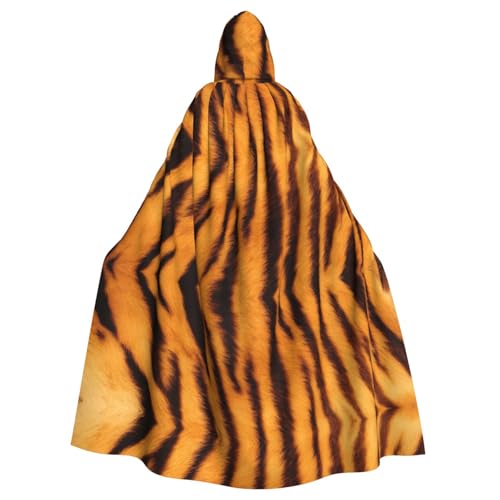OKFSTY Großer Kapuzenumhang mit Tigerstreifenmuster für Erwachsene, Halloween, 140 cm Länge, geeignet für Maskerade-Kostüme, Comic-Con von OKFSTY