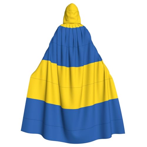 OKFSTY Großer Kapuzenumhang mit Ukraine-Flagge für Erwachsene, 140 cm Länge, geeignet für Maskerade-Kostüme, Comic-Con von OKFSTY