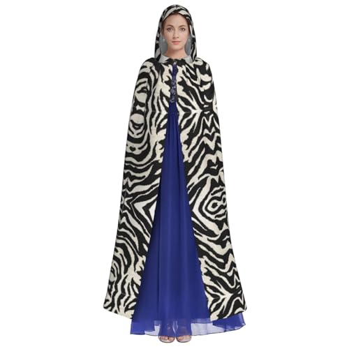 OKFSTY Großer Kapuzenumhang mit Zebra-Tierdruck, für Erwachsene, 140 cm Länge, geeignet für Maskerade-Kostüme, Comic-Con von OKFSTY