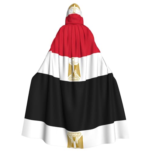 OKFSTY Großer Kapuzenumhang mit ägyptischer Flagge, für Erwachsene, 140 cm Länge, geeignet für Maskerade-Kostüme, Comic-Con von OKFSTY