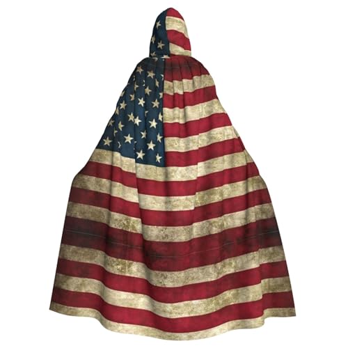 OKFSTY Großer Kapuzenumhang mit amerikanischer Flagge, für Erwachsene, 140 cm Länge, geeignet für Maskerade-Kostüme, Comic-Con von OKFSTY