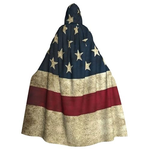OKFSTY Großer Kapuzenumhang mit amerikanischer Flagge, für Erwachsene, 140 cm Länge, geeignet für Maskerade-Kostüme, Comic-Con von OKFSTY