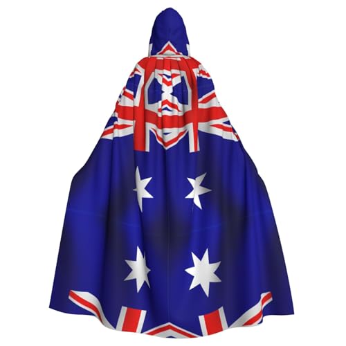 OKFSTY Großer Kapuzenumhang mit australischer Flagge, für Erwachsene, 140 cm Länge, geeignet für Maskerade-Kostüme, Comic-Con von OKFSTY