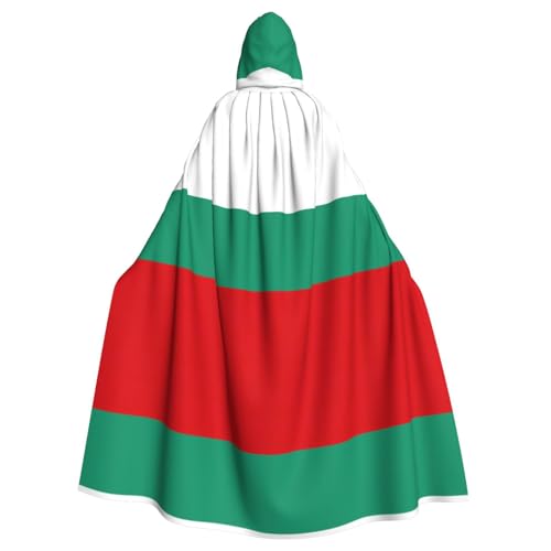 OKFSTY Großer Kapuzenumhang mit bulgarischer Flagge, für Erwachsene, Halloween, 140 cm Länge, geeignet für Maskerade-Kostüme, Comic-Con von OKFSTY