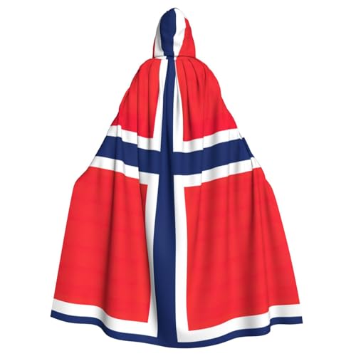 OKFSTY Großer Kapuzenumhang mit norwegischer Flagge, für Erwachsene, 140 cm Länge, geeignet für Maskerade-Kostüme, Comic-Con OKFSTY Großer Kapuzenumhang mit norwegischer Flagge, für Erwachsene, 140 cm Länge, geeignet für Maskerade-Kostüme, Comic-Con von OKFSTY