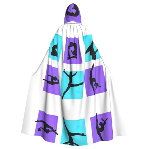OKFSTY Gymnastik-Spiel-Druck für Erwachsene, Halloween, großer Kapuzenumhang, 140 cm Länge, geeignet für Maskerade-Kostüme, Comic-Con von OKFSTY