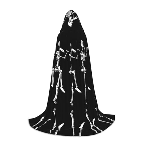 OKFSTY Halloween beweglicher Skelettschädel Uni Halloween Kapuzenumhang Cosplay Kostüm Weihnachten für Halloween Karneval Cosplay Party von OKFSTY