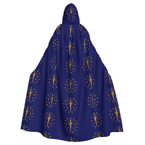 OKFSTY Indiana State Flag Printing Adult Halloween Large Hooded Cloak 57.8 Inches Length, Suitable For Maskerade Costumes, Comic Con OKFSTY Indiana State Flag Printing Adult Halloween Large Hooded Cloak 57.8 Inches Length, Suitable For Maskerade Costumes, Comic Con von OKFSTY