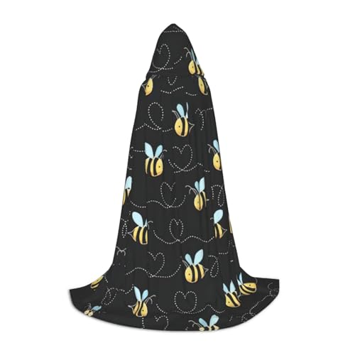 OKFSTY Kapuzenumhang mit Bienen-Aufdruck für Teenager, Halloween-Kapuzenumhang für Jugendliche, geeignet für Themenpartys, Comic-Con OKFSTY Kapuzenumhang mit Bienen-Aufdruck für Teenager, Halloween-Kapuzenumhang für Jugendliche, geeignet für Themenpartys, Comic-Con von OKFSTY