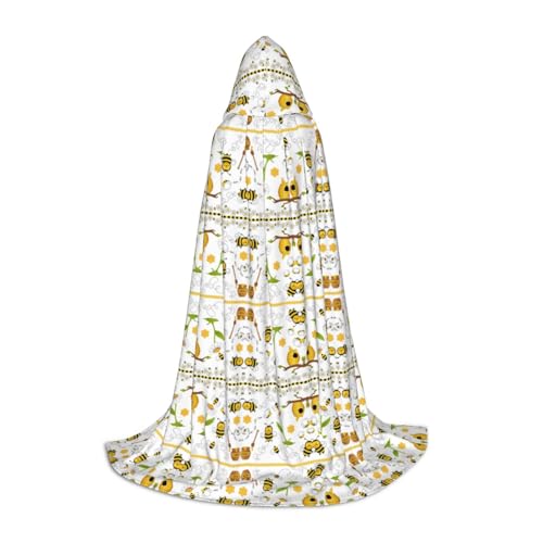 OKFSTY Kapuzenumhang mit Bienen-Aufdruck für Teenager, Halloween-Kapuzenumhang für Jugendliche, geeignet für Themenpartys, Comic-Con OKFSTY Kapuzenumhang mit Bienen-Aufdruck für Teenager, Halloween-Kapuzenumhang für Jugendliche, geeignet für Themenpartys, Comic-Con von OKFSTY