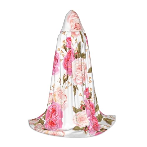 OKFSTY Kapuzenumhang mit Blumenmotiv und rosafarbenem Aufdruck für Teenager, Halloween-Kapuzenumhang für Jugendliche, geeignet für Themenpartys, Comic-Con OKFSTY Kapuzenumhang mit Blumenmotiv und rosafarbenem Aufdruck für Teenager, Halloween-Kapuzenumhang für Jugendliche, geeignet für Themenpartys, Comic-Con von OKFSTY