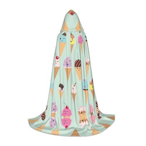OKFSTY Kapuzenumhang mit Eistüten für Teenager, Halloween-Kapuzenumhang für Jugendliche, geeignet für Themenpartys, Comic-Con von OKFSTY