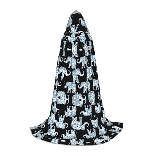 OKFSTY Kapuzenumhang mit Elefantenaufdruck für Teenager, Halloween-Kapuzenumhang für Jugendliche, geeignet für Themenpartys, Comic-Con OKFSTY Kapuzenumhang mit Elefantenaufdruck für Teenager, Halloween-Kapuzenumhang für Jugendliche, geeignet für Themenpartys, Comic-Con von OKFSTY