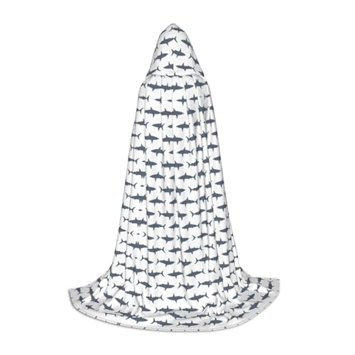 OKFSTY Kapuzenumhang mit Fisch- und Hai-Aufdruck für Teenager, Halloween-Kapuzenumhang für Jugendliche, geeignet für Themenpartys, Comic-Con OKFSTY Kapuzenumhang mit Fisch- und Hai-Aufdruck für Teenager, Halloween-Kapuzenumhang für Jugendliche, geeignet für Themenpartys, Comic-Con von OKFSTY