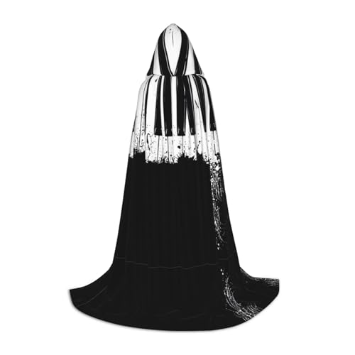 OKFSTY Kapuzenumhang mit Klavierdruck für Teenager, Halloween-Kapuzenumhang für Jugendliche, geeignet für Themenpartys, Comic-Con von OKFSTY