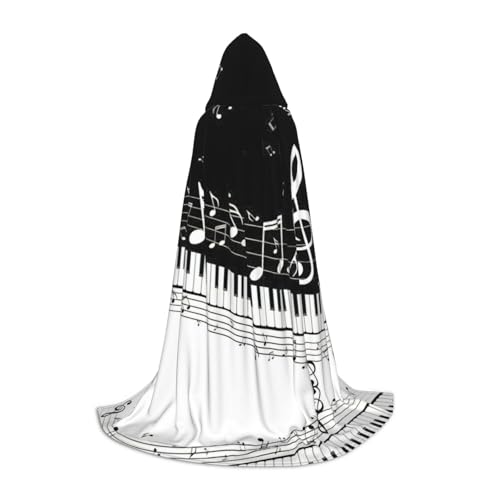 OKFSTY Kapuzenumhang mit Klaviertasten mit Musiknoten für Teenager, Halloween-Kapuzenumhang für Jugendliche, geeignet für Themenpartys, Comic-Con OKFSTY Kapuzenumhang mit Klaviertasten mit Musiknoten für Teenager, Halloween-Kapuzenumhang für Jugendliche, geeignet für Themenpartys, Comic-Con von OKFSTY