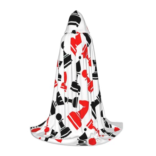 OKFSTY Kapuzenumhang mit Schachmuster für Teenager, Halloween-Kapuzenumhang für Jugendliche, geeignet für Themenpartys, Comic-Con von OKFSTY