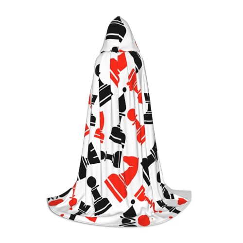 OKFSTY Kapuzenumhang mit Schachmuster für Teenager, Halloween-Kapuzenumhang für Jugendliche, geeignet für Themenpartys, Comic-Con OKFSTY Kapuzenumhang mit Schachmuster für Teenager, Halloween-Kapuzenumhang für Jugendliche, geeignet für Themenpartys, Comic-Con von OKFSTY