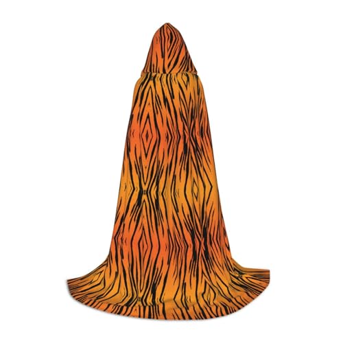 OKFSTY Kapuzenumhang mit Tigerstreifen-Druck für Teenager, Halloween-Kapuzenumhang für Jugendliche, geeignet für Themenpartys, Comic-Con OKFSTY Kapuzenumhang mit Tigerstreifen-Druck für Teenager, Halloween-Kapuzenumhang für Jugendliche, geeignet für Themenpartys, Comic-Con von OKFSTY