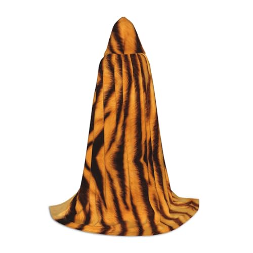 OKFSTY Kapuzenumhang mit Tigerstreifenmuster für Teenager, Halloween-Kapuzenumhang für Jugendliche, geeignet für Themenpartys, Comic-Con OKFSTY Kapuzenumhang mit Tigerstreifenmuster für Teenager, Halloween-Kapuzenumhang für Jugendliche, geeignet für Themenpartys, Comic-Con von OKFSTY