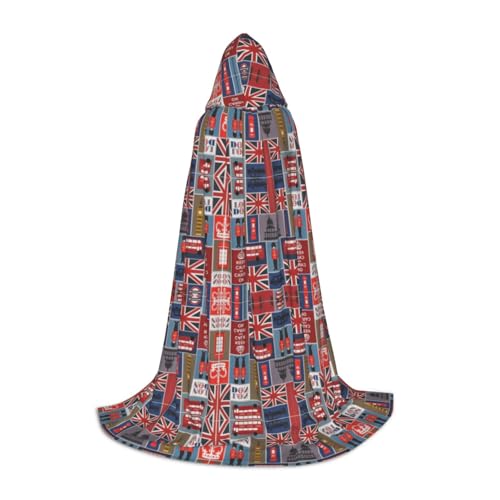 OKFSTY Kapuzenumhang mit englischen Symbolen für Teenager, Halloween-Kapuzenumhang für Jugendliche, geeignet für Themenpartys, Comic-Con OKFSTY Kapuzenumhang mit englischen Symbolen für Teenager, Halloween-Kapuzenumhang für Jugendliche, geeignet für Themenpartys, Comic-Con von OKFSTY