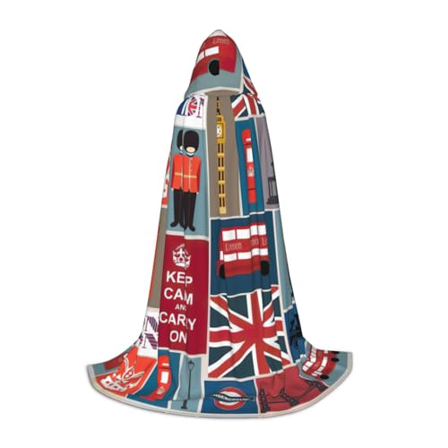 OKFSTY Kapuzenumhang mit englischen Symbolen für Teenager, Halloween-Kapuzenumhang für Jugendliche, geeignet für Themenpartys, Comic-Con OKFSTY Kapuzenumhang mit englischen Symbolen für Teenager, Halloween-Kapuzenumhang für Jugendliche, geeignet für Themenpartys, Comic-Con von OKFSTY