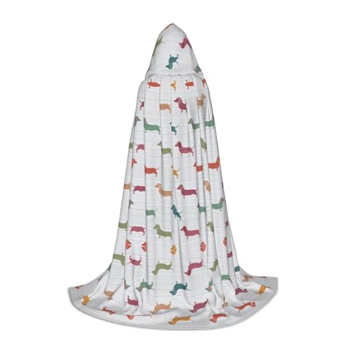 OKFSTY Kapuzenumhang mit süßem Dackel-Aufdruck für Teenager, Halloween-Kapuzenumhang für Jugendliche, geeignet für Themenpartys, Comic-Con OKFSTY Kapuzenumhang mit süßem Dackel-Aufdruck für Teenager, Halloween-Kapuzenumhang für Jugendliche, geeignet für Themenpartys, Comic-Con von OKFSTY