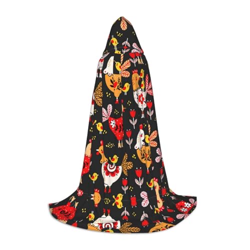 OKFSTY Kapuzenumhang mit süßem Hahn-Hühner-Aufdruck für Teenager, Halloween-Kapuzenumhang für Jugendliche, geeignet für Themenpartys, Comic-Con OKFSTY Kapuzenumhang mit süßem Hahn-Hühner-Aufdruck für Teenager, Halloween-Kapuzenumhang für Jugendliche, geeignet für Themenpartys, Comic-Con von OKFSTY
