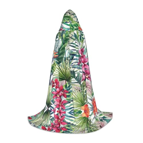 OKFSTY Kapuzenumhang mit tropischen Pflanzen für Teenager, Halloween-Kapuzenumhang für Jugendliche, geeignet für Themenpartys, Comic-Con OKFSTY Kapuzenumhang mit tropischen Pflanzen für Teenager, Halloween-Kapuzenumhang für Jugendliche, geeignet für Themenpartys, Comic-Con von OKFSTY