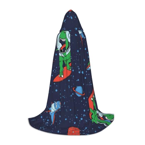 OKFSTY Lustiger Astronauten-Dinosaurier-Raketen-Druck, Kapuzenumhang für Teenager, Halloween-Kapuzenumhang für Jugendliche, geeignet für Themenpartys, Comic-Con OKFSTY Lustiger Astronauten-Dinosaurier-Raketen-Druck, Kapuzenumhang für Teenager, Halloween-Kapuzenumhang für Jugendliche, geeignet für Themenpartys, Comic-Con von OKFSTY