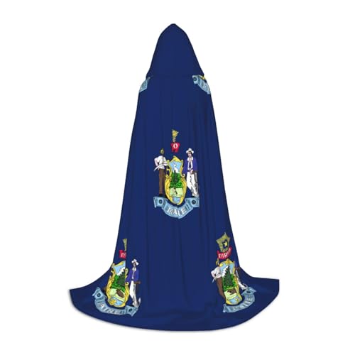 OKFSTY Maine State Flag Uni Halloween Kapuzenumhang Cosplay Kostüm Weihnachten für Halloween Karneval Cosplay Party OKFSTY Maine State Flag Uni Halloween Kapuzenumhang Cosplay Kostüm Weihnachten für Halloween Karneval Cosplay Party von OKFSTY