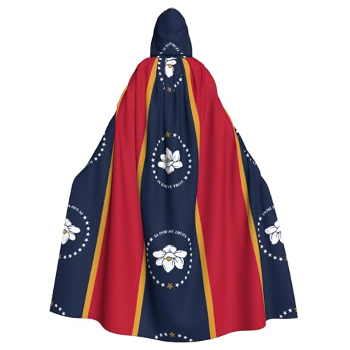 OKFSTY Mississippi Umhang mit Staatsflagge für Erwachsene, groß, 140 cm lang, geeignet für Maskerade-Kostüme, Comic-Con von OKFSTY