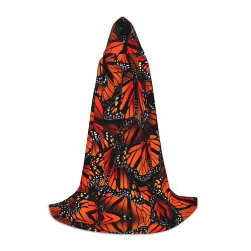 OKFSTY Monarch-Schmetterlinge, bedruckter Kapuzenumhang für Teenager, Halloween-Kapuzenumhang für Jugendliche, geeignet für Themenpartys, Comic-Con OKFSTY Monarch-Schmetterlinge, bedruckter Kapuzenumhang für Teenager, Halloween-Kapuzenumhang für Jugendliche, geeignet für Themenpartys, Comic-Con von OKFSTY