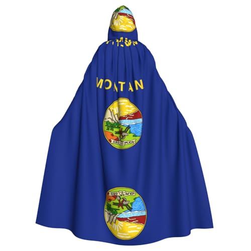 OKFSTY Montana State Flag Printing Adult Halloween Large Hooded Cloak 57.8 Inches Length, Suitable For Maskerade Costumes, Comic Con OKFSTY Montana State Flag Printing Adult Halloween Large Hooded Cloak 57.8 Inches Length, Suitable For Maskerade Costumes, Comic Con von OKFSTY