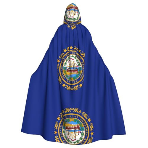 OKFSTY New Hampshire State Flag Printing Adult Halloween Large Hooded Cloak 57.8 Inches Length, Suitable For Maskerade Costumes, Comic Con von OKFSTY