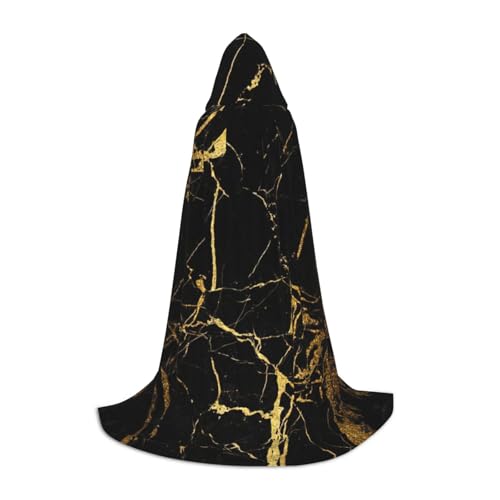 OKFSTY Schwarz-goldener Marmor-Druck, Kapuzenumhang für Teenager, Halloween-Kapuzenumhang für Jugendliche, geeignet für Themenpartys, Comic-Con OKFSTY Schwarz-goldener Marmor-Druck, Kapuzenumhang für Teenager, Halloween-Kapuzenumhang für Jugendliche, geeignet für Themenpartys, Comic-Con von OKFSTY