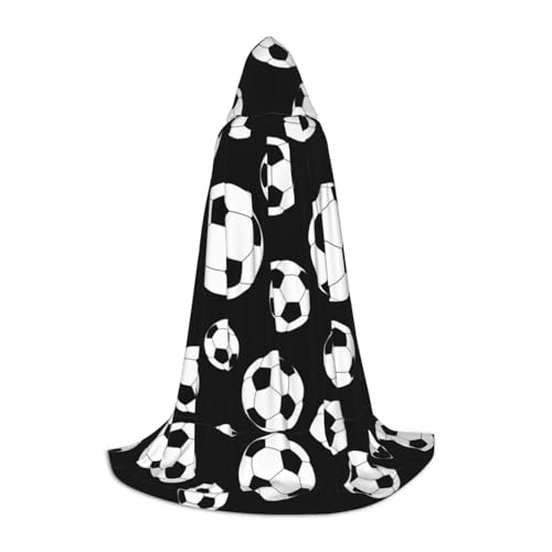 OKFSTY Schwarzer Fußball-Kapuzenumhang für Teenager, Halloween-Kapuzenumhang für Jugendliche, geeignet für Themenpartys, Comic-Con OKFSTY Schwarzer Fußball-Kapuzenumhang für Teenager, Halloween-Kapuzenumhang für Jugendliche, geeignet für Themenpartys, Comic-Con von OKFSTY