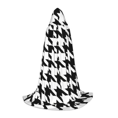 OKFSTY Schwarzer Kapuzenumhang mit Hahnentrittmuster für Teenager, Halloween-Kapuzenumhang für Jugendliche, geeignet für Themenpartys, Comic-Con OKFSTY Schwarzer Kapuzenumhang mit Hahnentrittmuster für Teenager, Halloween-Kapuzenumhang für Jugendliche, geeignet für Themenpartys, Comic-Con von OKFSTY