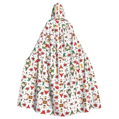OKFSTY Süßer Zwergen-Druck, Erwachsenen-Halloween-Umhang, großer Kapuzenumhang, 140 cm Länge, geeignet für Maskerade-Kostüme, Comic-Con von OKFSTY