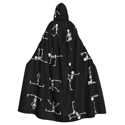 OKFSTY Totenkopf-Yoga-Druck für Erwachsene, Halloween, großer Kapuzenumhang, 140 cm Länge, geeignet für Maskerade-Kostüme, Comic-Con von OKFSTY