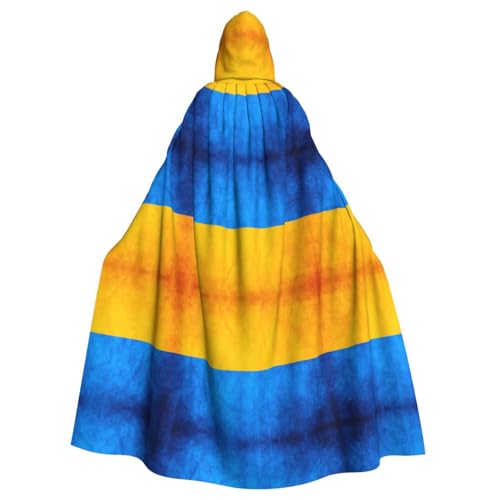 OKFSTY Ukrainischer Flaggen-Druck, Erwachsenen-Halloween-Umhang, großer Kapuzenumhang, 140 cm Länge, geeignet für Maskerade-Kostüme, Comic-Con OKFSTY Ukrainischer Flaggen-Druck, Erwachsenen-Halloween-Umhang, großer Kapuzenumhang, 140 cm Länge, geeignet für Maskerade-Kostüme, Comic-Con von OKFSTY