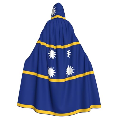 OKFSTY Umhang mit Kapuze für Erwachsene, Motiv: Flagge von Nauru, groß, 140 cm lang, geeignet für Maskerade-Kostüme, Comic-Con von OKFSTY