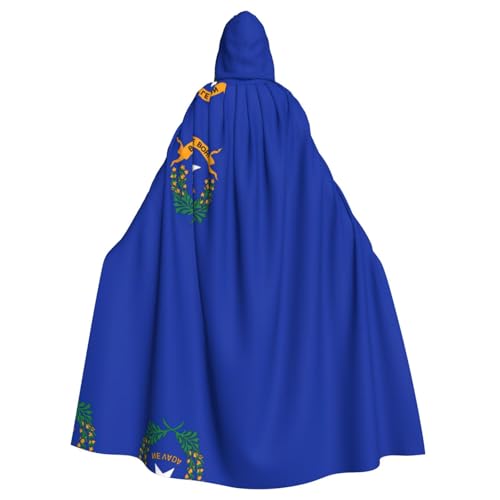 OKFSTY Umhang mit Kapuze für Erwachsene, Motiv: Nevada-Flagge, groß, 140 cm lang, geeignet für Maskerade-Kostüme, Comic-Con von OKFSTY