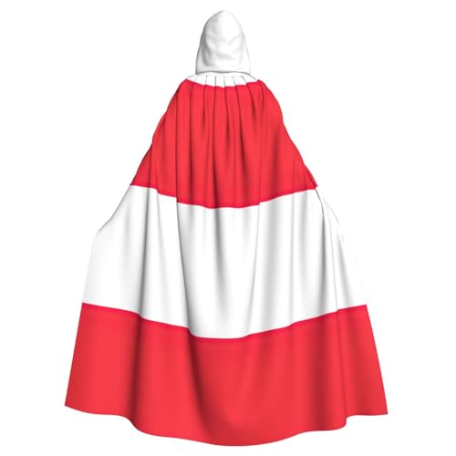 OKFSTY Umhang mit indonesischer Flagge, für Erwachsene, Halloween, großer Kapuzenumhang, 140 cm Länge, geeignet für Maskerade-Kostüme, Comic-Con von OKFSTY