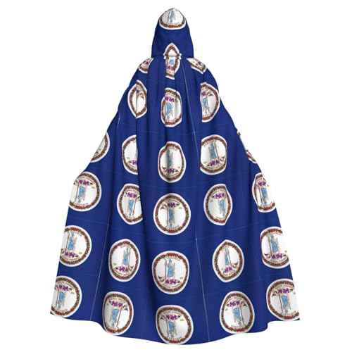 OKFSTY Virginia State Flag Printing Adult Halloween Large Hooded Cloak 57.8 Inches Length, Suitable For Maskerade Costumes, Comic Con von OKFSTY
