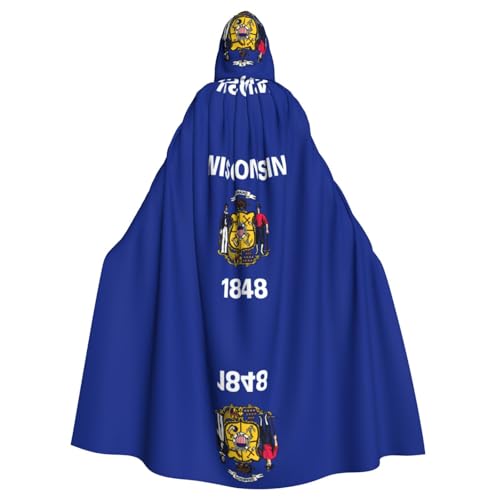 OKFSTY Wisconsin Umhang mit Staatsflagge für Erwachsene, groß, 140 cm lang, geeignet für Maskerade-Kostüme, Comic-Con OKFSTY Wisconsin Umhang mit Staatsflagge für Erwachsene, groß, 140 cm lang, geeignet für Maskerade-Kostüme, Comic-Con von OKFSTY